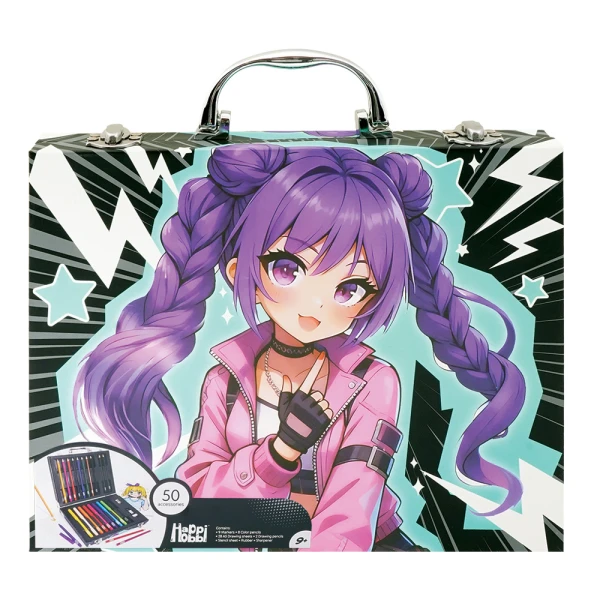 HAPPIHOBBI ΚΑΣΕΤΙΝΑ ΖΩΓΡΑΦΙΚΗΣ DELUXE 50 ΑΞΕΣΟΥΑΡ MANGA ΓΙΑ 9+ ΕΤΩΝ
