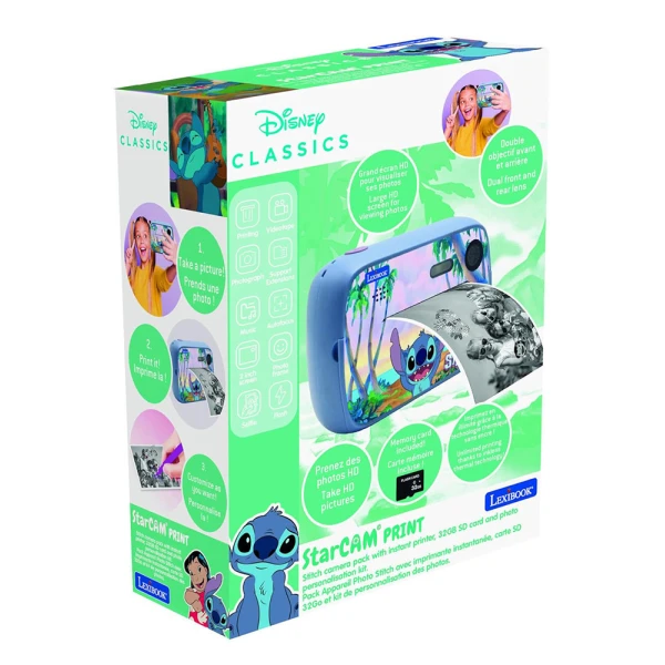 LEXIBOOK STITCH ΚΑΜΕΡΑ ΜΕ ΕΚΤΥΠΩΤΗ, ΕΦΕ ΚΑΙ SD CARD 