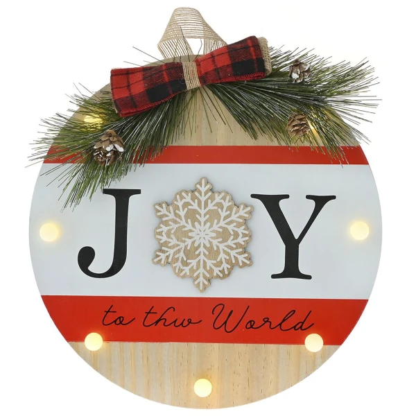 ΞΥΛΙΝΗ ΣΤΡΟΓΓΥΛΗ ΚΡΕΜΑΣΤΗ ΠΙΝΑΚΙΔΑ JOY ΜΕ ΦΩΣ 29X4X29 EK