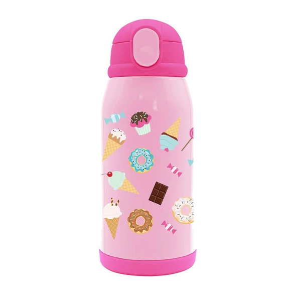MUST TEAM ΑΝΟΞΕΙΔΩΤΟ ΠΑΓΟΥΡΙ ΘΕΡΜΟΣ 500ml ΜΕ ΘΗΚΗ ΚΑΙ ΚΑΛΑΜΑΚΙ 21,5Χ8,5 εκ. CUPCAKE