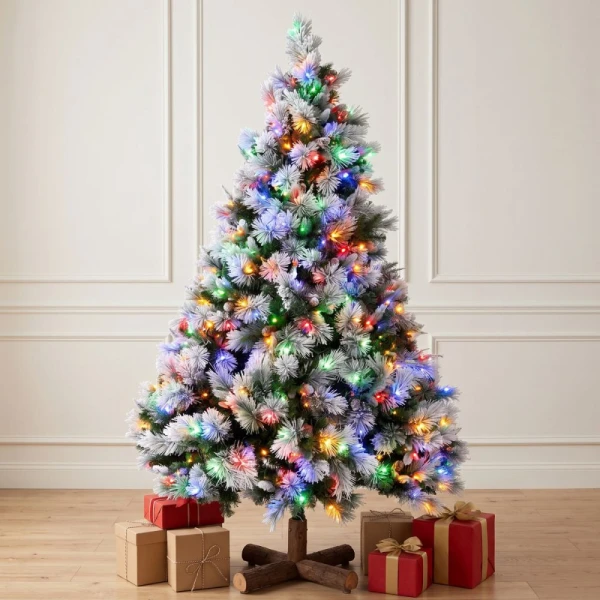 ΔΕΝΤΡΟ PRE-LIT SNOWY MONTCLAIR SPRUCE 210 EK. ΜΕ 500 LED ΘΕΡΜΟ ΛΕΥΚΟ ΚΑΙ ΠΟΛΥΧΡΩΜΑ