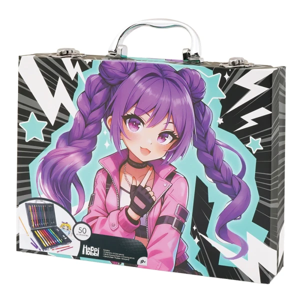 HAPPIHOBBI ΚΑΣΕΤΙΝΑ ΖΩΓΡΑΦΙΚΗΣ DELUXE 50 ΑΞΕΣΟΥΑΡ MANGA ΓΙΑ 9+ ΕΤΩΝ