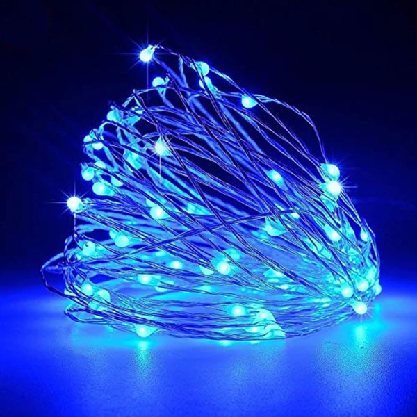 ΦΩΤΑΚΙΑ 50 MICROLED ΜΠΑΤΑΡΙΑΣ ΑΣΗΜΙ ΜΠΛΕ ΣΤΑΘΕΡΟ 2.5 ΜΕΤΡΑ