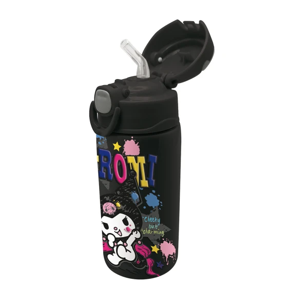 ΠΑΓΟΥΡΙ ΘΕΡΜΟΣ 450ml ΜΕ ΕΝΣΩΜΑΤΩΜΕΝΟ ΚΑΛΑΜΑΚΙ SKETCHY KUROMI