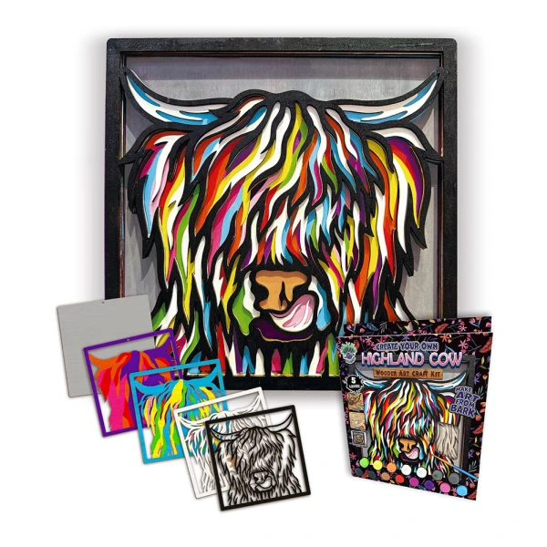 SPLAT PLANET ΞΥΛΙΝΟ ΣΕΤ ΖΩΓΡΑΦΙΚΗΣ HIGHLAND COW