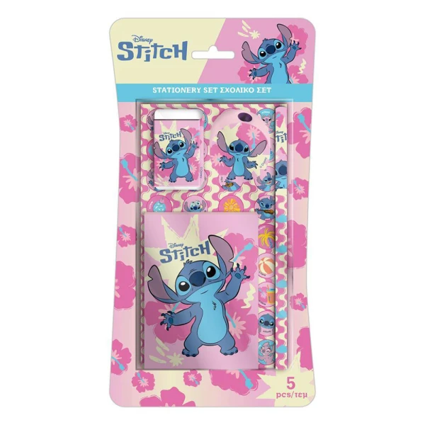 ΣΧΟΛΙΚΟ ΣΕΤ 5 τεμ. STITCH PINK