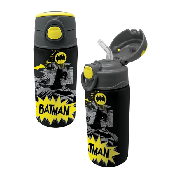 INSULATED WATER BOTTLE 450ml WITH BUILT-IN STRAW BATMAN