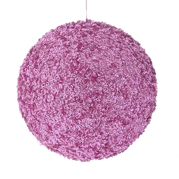 ΧΡΙΣΤΟΥΓΕΝΝΙΑΤΙΚΗ FOAM ΜΠΑΛΑ 10 εκ. ΜΕ GLITTER ΡΟΖ