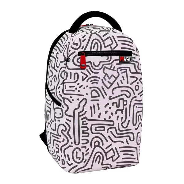 MUST TEAM ΤΣΑΝΤΑ ΠΛΑΤΗΣ 29.7X17.5X46 εκ. 1 ΘΗΚΗ GRAY DOODLE