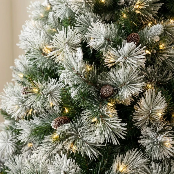 ΔΕΝΤΡΟ PRE-LIT SNOWY MONTCLAIR SPRUCE 210 EK. ΜΕ 500 LED ΘΕΡΜΟ ΛΕΥΚΟ ΚΑΙ ΠΟΛΥΧΡΩΜΑ