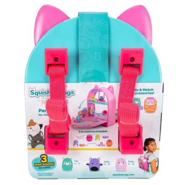 SQUISH-A-LONGS - BACKPACK PLAYSET 12 pcs. WITH FIGURES & ACCESSORIES