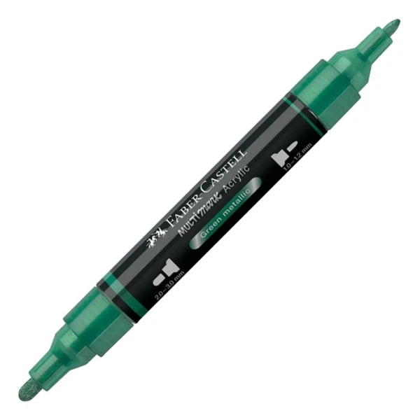 FABER-CASTELL ACRYLIC MARKER MULTIMARK COLOUR 295 GREEN METALLIC