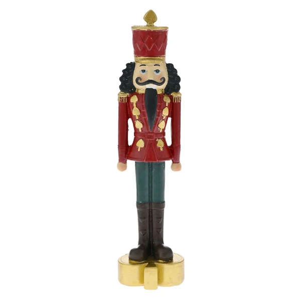 RED RESIN NUTCRACKER FIGURINE 4.5X4X17 CM