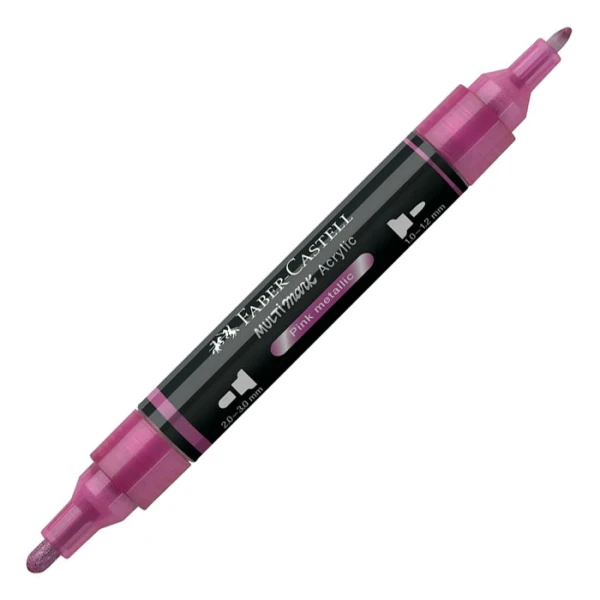 FABER-CASTELL ACRYLIC MARKER MULTIMARK COLOUR 290 PINK METALLIC