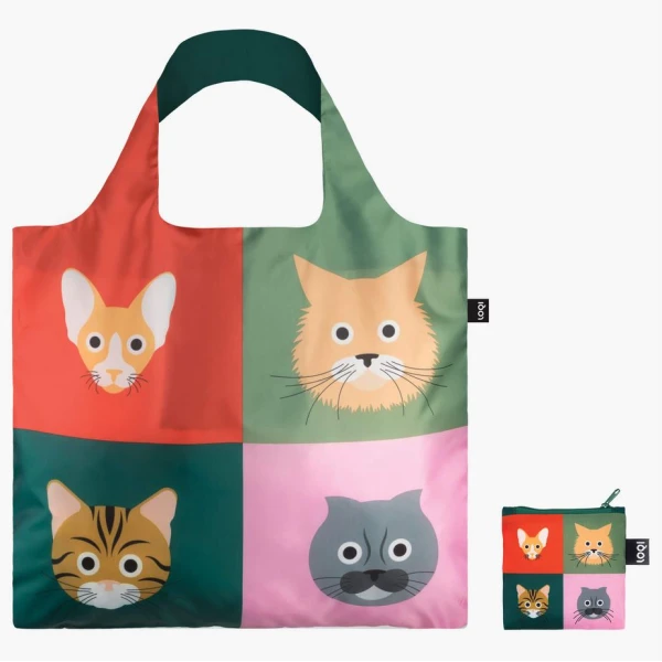 LOQI RECYCLED TOTE BAG - STEPHEN CHEETHAM CATS