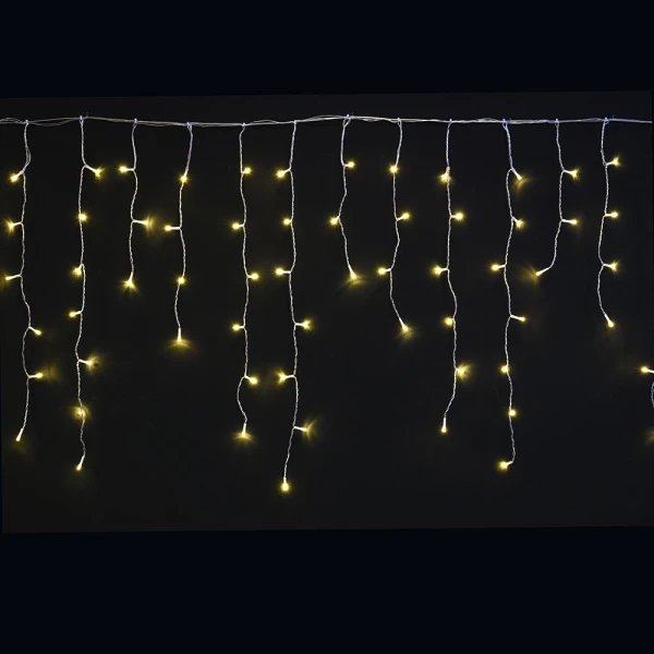 150 LED ICICLE CURTAIN LIGHTS CLEAR WARM WHITE 60X30 0CM CONNECTABLE INDOOR & OUTDOOR