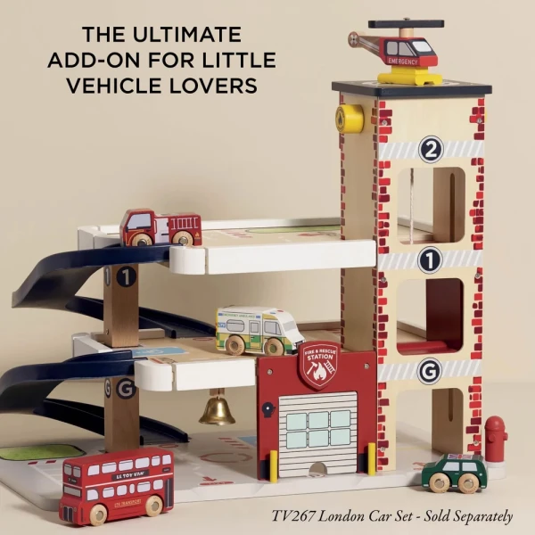 LE TOY VAN ΞΥΛΙΝΟ ΓΚΑΡΑΖ ΠΥΡΟΣΒΕΣΤΙΚΟΣ ΣΤΑΘΜΟΣ 60X45X40 εκ.
