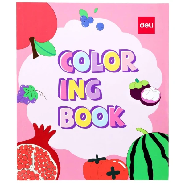 DELI PRE-PRINTED FRUIT COLORING BOOK 21X18 cm 120gms 12 SHEETS