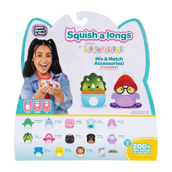 SQUISH-A-LONGS SQUISHMALLOWS SET OF 14 pcs W3 FIGURES & ACCESSORIES