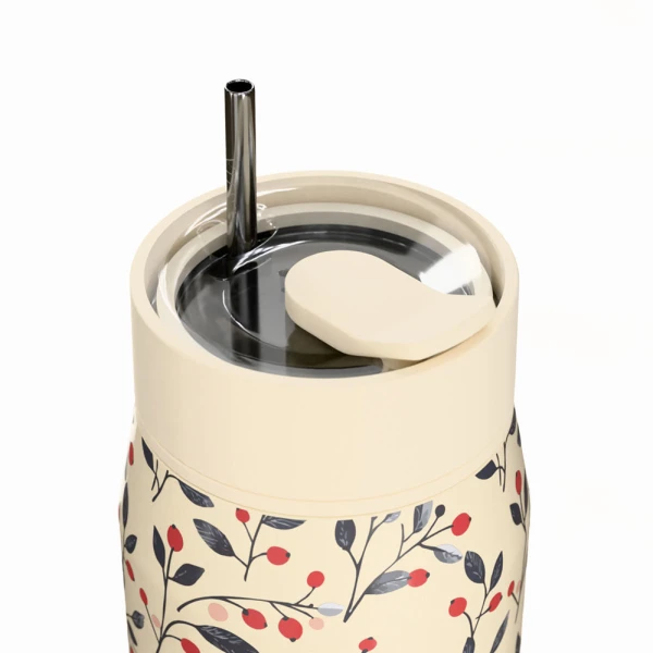 ESTIA HOME ART ΘΕΡΜΟΣ LENS SAVE THE AEGEAN 360ml BLOOM BEIGE