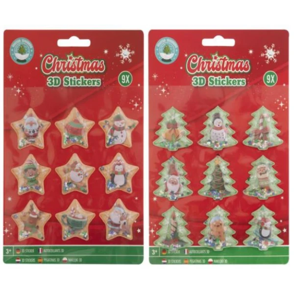 CHRISTMAS 3D STICKERS - 2 DESIGNS