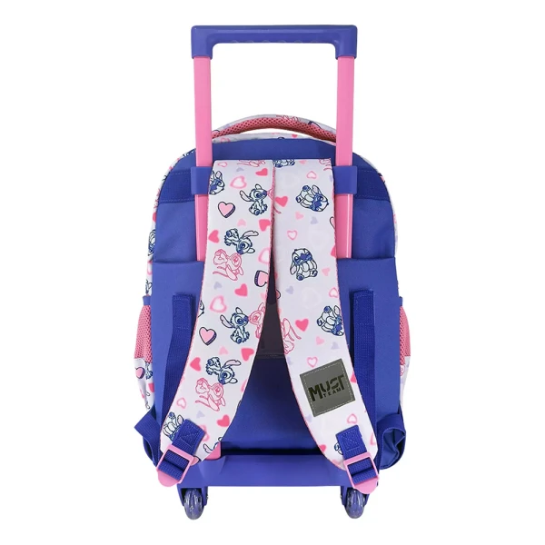 MUST TEAM SCHOOL TROLLEY BACKPACK 34x20x44 cm 3 CASES STITCH & ANGEL