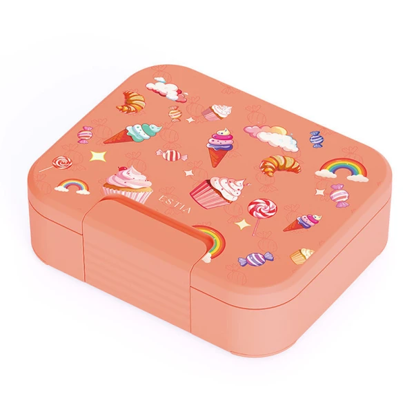 LUNCH BOX SAVE THE AEGEAN 750ml 3 STAINLESS STEEL REMOVABLE COMPARTMENTS CANDY SKY