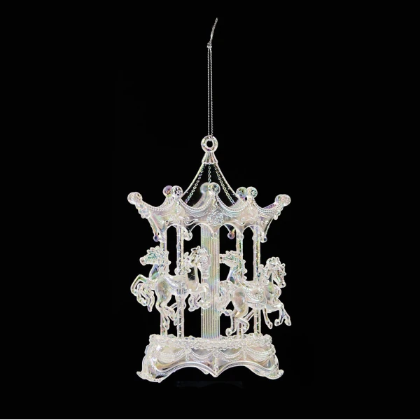 CHRISTMAS TRANSPARENT ORNAMENT CAROUSEL 15 cm