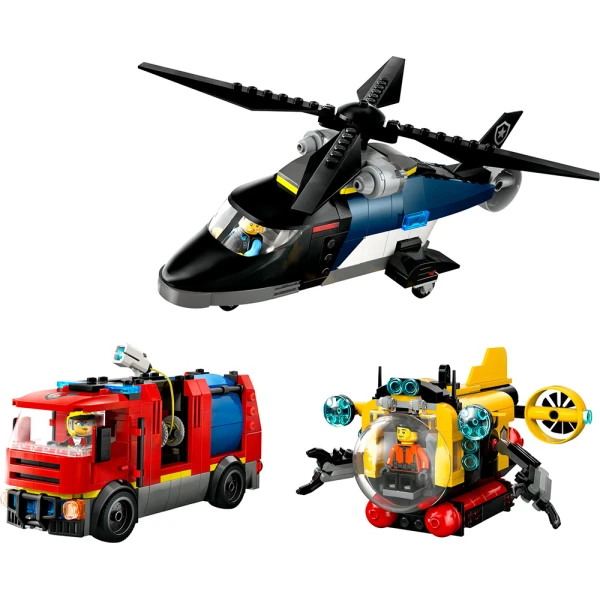 LEGO® CITY ΣΥΛΛΟΓΗ ΜΕ ΕΛΙΚΟΠΤΕΡΟ, ΠΥΡΟΣΒΕΣΤΙΚΟ ΦΟΡΤΗΓΟ & ΥΠΟΒΡΥΧΙΟ