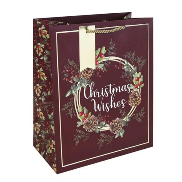 CHRISTMAS GIFT BAG 27X33X14 cm CHRISTMAS WISHES