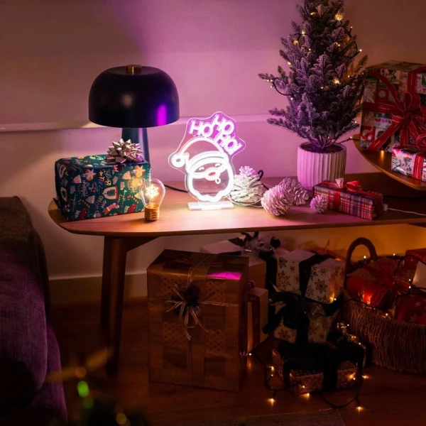 LEGAMI DECORATIVE LIGHT NEON EFFECT LED SIGN - ITS A SIGN - SANTA CLAUS