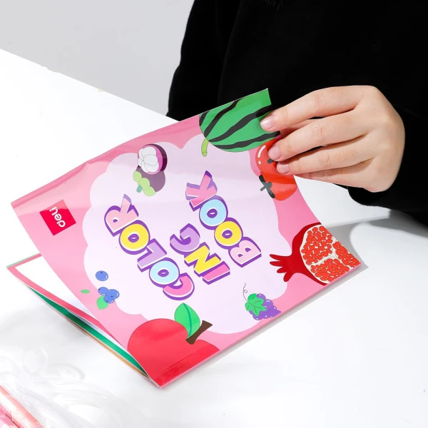DELI PRE-PRINTED FRUIT COLORING BOOK 21X18 cm 120gms 12 SHEETS