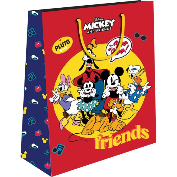 PAPER GIFT BAG 26X32X12 cm DISNEY MICKEY & FRIENDS - 2 DESIGNS