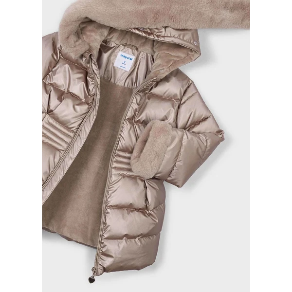 MAYORAL JACKET METALLIC FUR BROWN BRIGHT