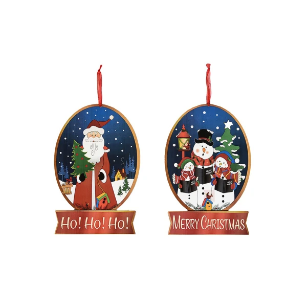 CHRISTMAS ORNAMENT 35 cm WOODEN WISHES - 2 DESIGNS