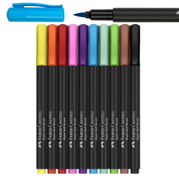 FABER-CASTELL MARKERS BLACK EDITION SET 10 COLOURS