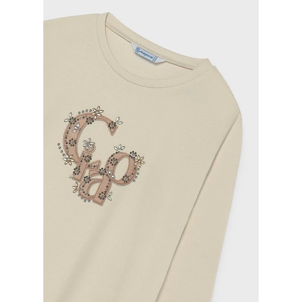 MAYORAL T-SHIRT ΜΑΚΡΥΜΑΝΙΚΟ BASIC ΚΡΕΜ