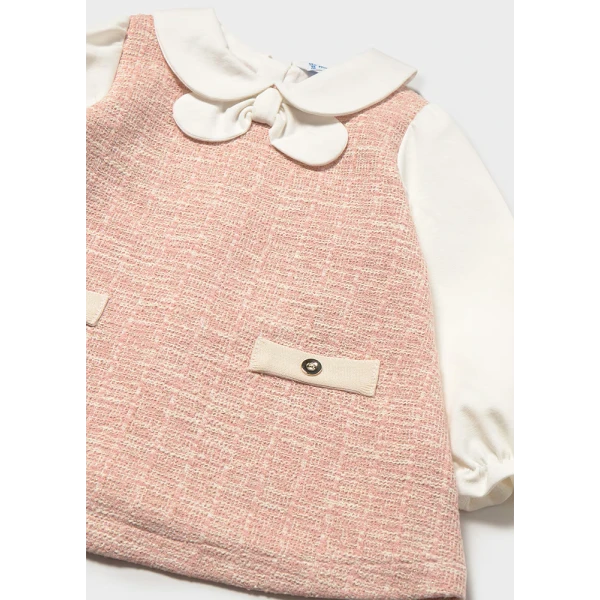 MAYORAL DRESS COMBINED KNITTED SOFT PINK