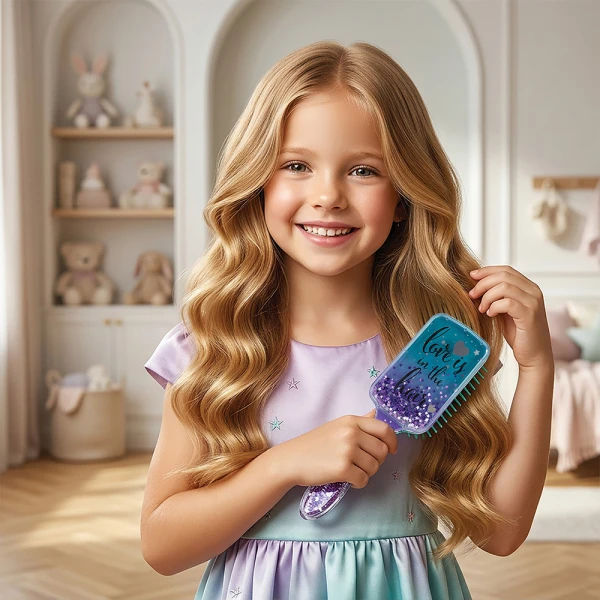 HAPPIHOBBI HAIR BRUSH CONFETTI SPARKLE LOVE - 3 COLOURS