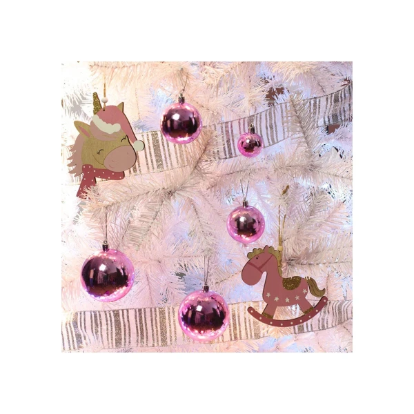 CHRISTMAS BALL 10 cm SET 2 pcs PINK