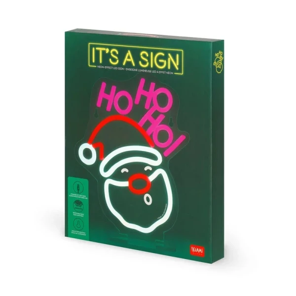 LEGAMI DECORATIVE LIGHT NEON EFFECT LED SIGN - ITS A SIGN - SANTA CLAUS