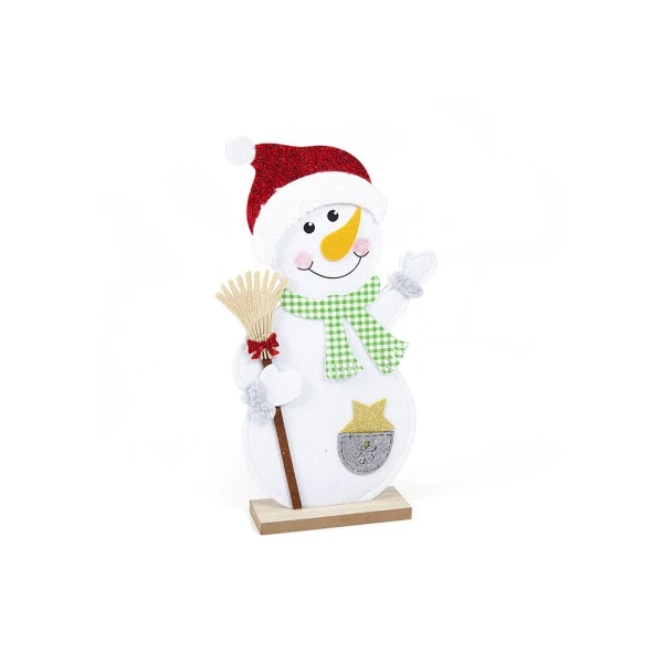 CHRISTMAS WOODEN DECORATIVE SNOWMAN 38 cm