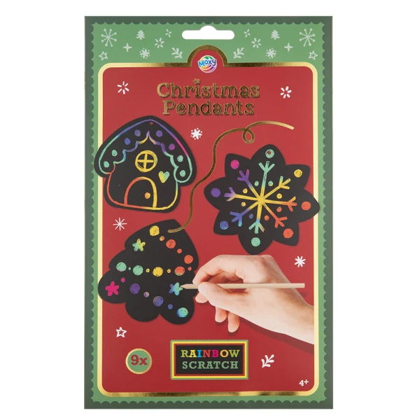 CHRISTMAS SCRATCH RAINBOW PENDANTS 8.5 cm