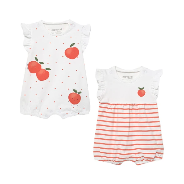 MAYORAL SET 2 SHORT BODYSUITS ORANGE
