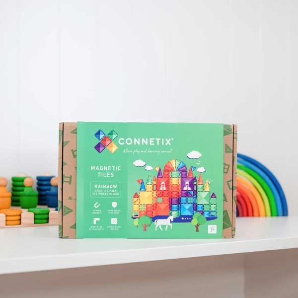 CONNETIX ΜΑΓΝΗΤΙΚΑ ΤΟΥΒΛΑΚΙΑ RAINBOW CREATIVE PACK 102 τεμ.