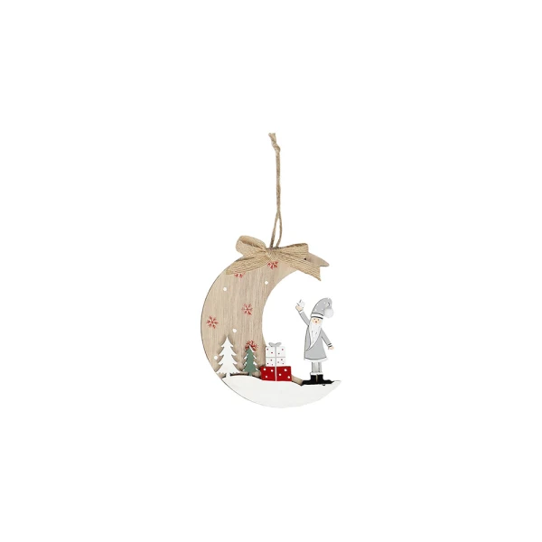 CHRISTMAS WOODEN ORNAMENT MOON WITH FIGURES 22 cm - 3 DESIGNS