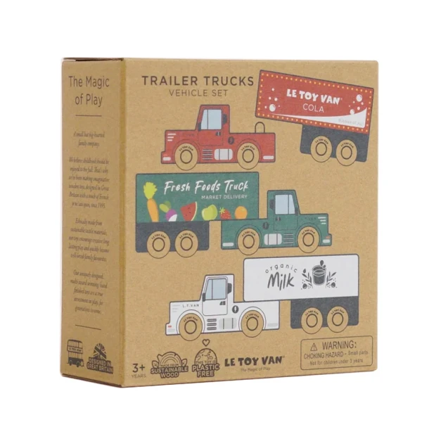 LE TOY VAN ΞΥΛΙΝΟ ΣΕΤ TRAILER TRUCK 17X3X6 εκ.