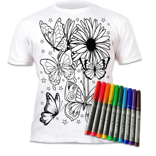 SPLAT PLANET ΠΛΕΝΟΜΕΝΟ T-SHIRT ΖΩΓΡΑΦΙΚΗΣ BUTTERFLIES ΜΕ ΜΑΡΚΑΔΟΡΟΥΣ (3-4 ΕΤΩΝ)