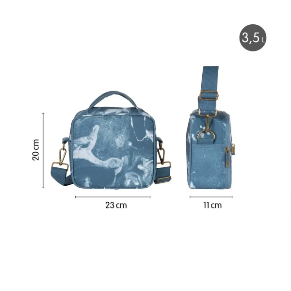 MILAN ISOTHERMAL LUNCH BAG WITH 3 LUNCH BOXES LAVA SERIES BLUE