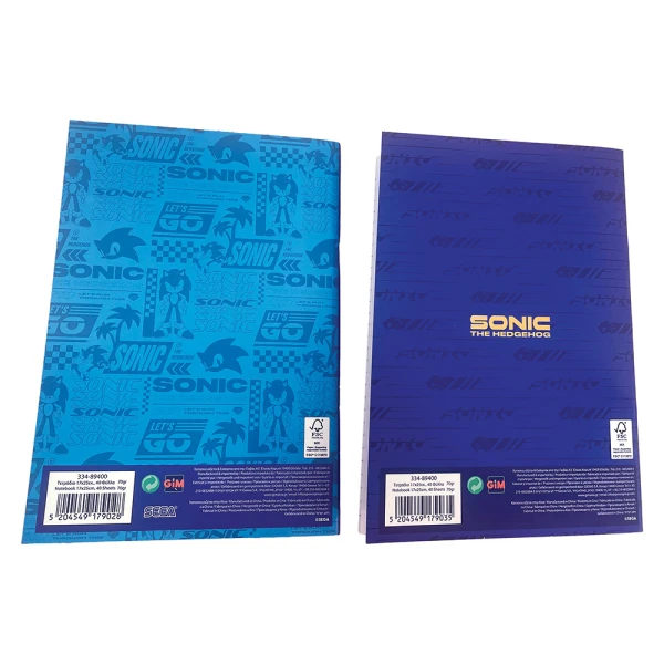 ΤΕΤΡΑΔΙΟ ΚΑΡΦΙΤΣΑ 17X25 εκ. 40 ΦΥΛΛΑ SONIC CLASSIC - 2 ΣΧΕΔΙΑ